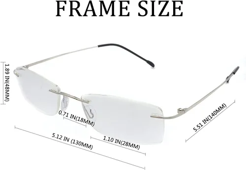 Miniatura 4 de Paquete de 3 lentes de lectura sin montura a prueba de luz azul, para mujeres y hombres, filtro antideslumbrante, anteojos ligeros