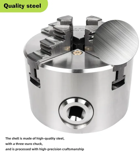Miniatura 9 de RATTMMOTOR - Portabrocas de torno de 76 mm de 4 mandíbulas autocentrante de 3" K12-80mm, 6600R/Min 40N.m 10KN, Portabrocas de torno de precisión