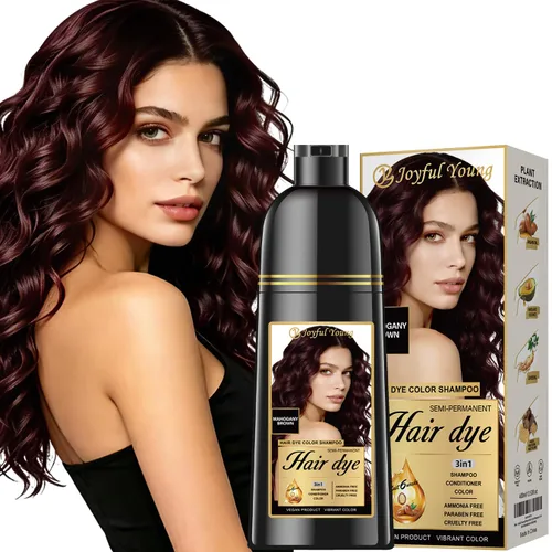 Miniatura 14 de Joyful Young Champú para teñir el cabello natural 3 EN 1, color de cabello para cobertura de canas, champú para teñir el cabello para mujeres