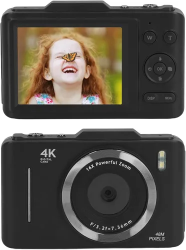 Miniatura 6 de Cámara digital 4K, cámaras de pantalla IPS HD de 48 MP de 2.8 pulgadas para fotografía, enfoque automático y antivibraciones, cámara compacta