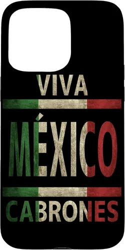 Miniatura 30 de Carcasa para iPhone 12 Pro Max Viva México Cabrones con bandera mexicana