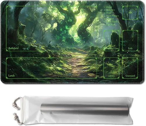 Miniatura 7 de MTG - Tapete de juego de 24 x 14 pulgadas, con parte trasera antideslizante, ideal para entusiastas de los juegos de cartas, tapete de juego TCG