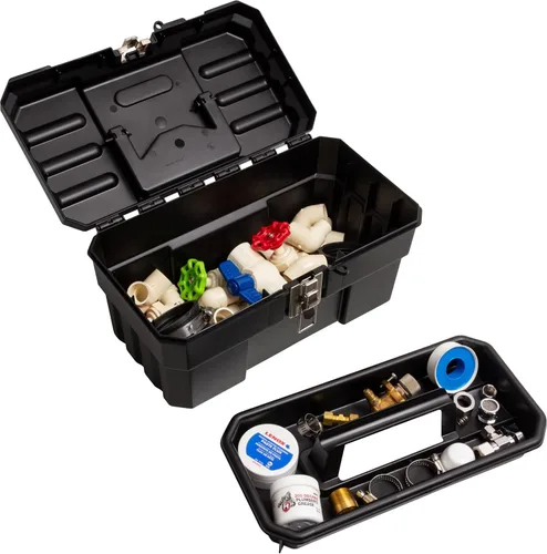 Miniatura 5 de Akro-Mils 09514 ProBox Caja de herramientas de plástico de 14 pulgadas para herramientas, caja de herramientas de almacenamiento para manualidades