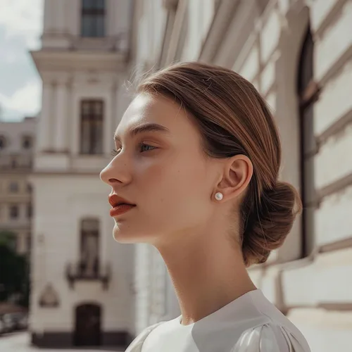 Miniatura 17 de YAMI Black/Grey/White Pearl Earrings, Real Cultured Pearl, 925 Sterling Silver Stud Earrings Plated with 18K Gold, Classic & Elegant Jewelry Gifts
