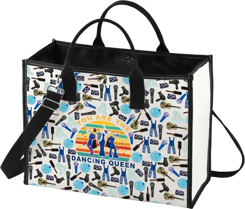 Miniatura 8 de LEVLO Bolsa de maquillaje de comedia musical Mamma Fans Gift You Are The Dancing Queen Bolsa de maquillaje con cremallera, Reina bailando, Bolsa