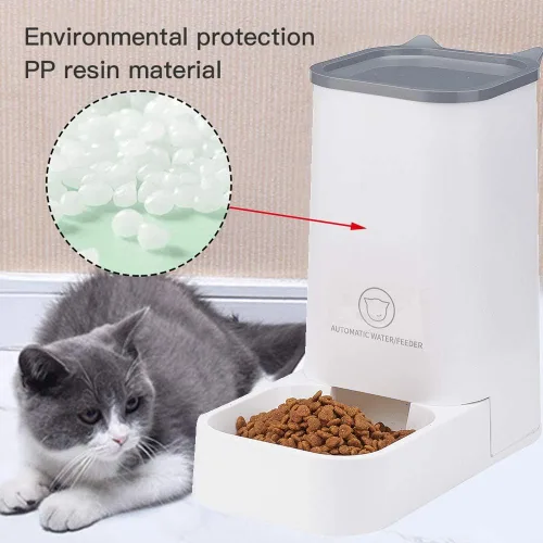 Miniatura 4 de XhuangTech Juego de alimentador automático, dispensador de agua de 1 galón y alimentador de alimentos para mascotas de 4.6 lbs, bebedero y comedero