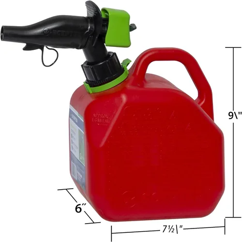 Miniatura 2 de Scepter FR1G152 - Recipiente de combustible con boquilla SmartControl a prueba de derrames y extensor de boquilla adicional de regalo, bidón rojo