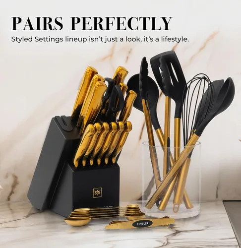 Miniatura 8 de Juego de cucharas medidoras magnéticas – Cucharas medidoras doradas de acero inoxidable para cocinar y hornear – Accesorios de cocina dorados lindos