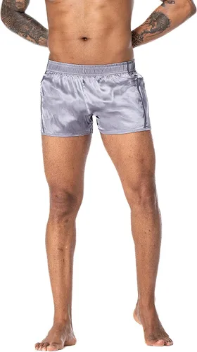 Miniatura 4 de Pantalones cortos de satén de seda satinados de 3 pulgadas para hombre