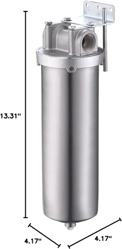 Miniatura 9 de NSF/ANSI 42 Certificación 304 Carcasa de filtro de acero inoxidable para cartucho de filtro de 10 pulgadas, carcasa de filtro de agua NPT de 3/4