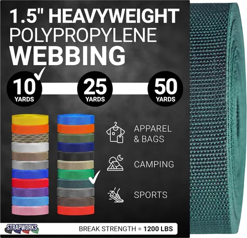 Miniatura 12 de Strapworks Heavyweight Polypropylene Webbing - Heavy Duty Poly Strapping for Outdoor DIY Gear Repair, 1.5 Inches