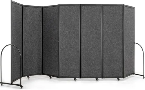 Miniatura 13 de Partición plegable de habitación, pantalla de privacidad con brazos, divisores de oficina, 10 pies 2 pulgadas de largo x 6 pies 7 pulgadas de alto