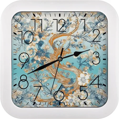Miniatura 24 de 10" Square Modern Wall Clock,American Flag Skull Print Kitchen Clocks Wall Battery Operated,Silent Non Ticking Unique Funny Cute Wall Clock for