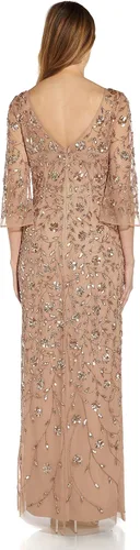 Miniatura 2 de Adrianna Papell Vestido de columna ilusión con cuentas para mujer
