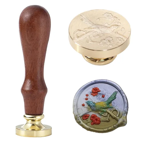 Miniatura 31 de Sello de cera – Sello de cera de sellado de semillas de loto, sello floral y vegetal, cabeza de sello de flor de loto ovalada para tarjetas, sobres