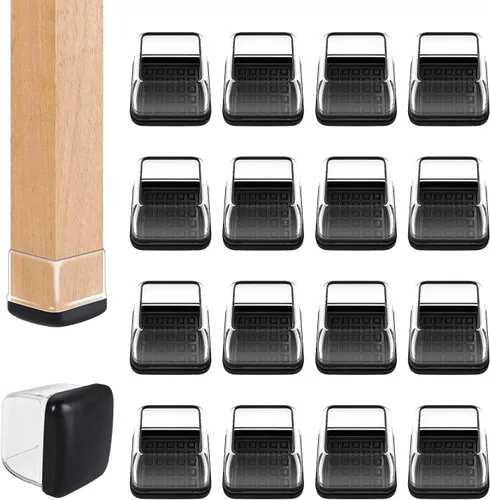 Miniatura 15 de Ezprotekt Deslizadores de patas de silla para alfombra, 8 piezas rectangulares para alfombras, almohadillas para muebles, tapas protectoras de patas