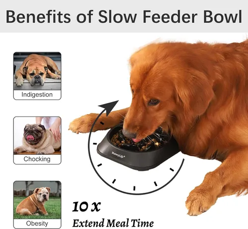 Miniatura 2 de MateeyLife Cuencos de Alimentación Lenta para Perros 2 Unidades, Cuencos Rompecabezas Anti-Asfixia para Comida de Perro, Alimentación Interactiva