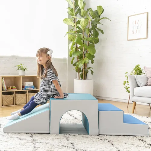 Miniatura 11 de ECR4Kids SoftZone Escalador de túnel individual, conjunto de juego para niños pequeños, contemporáneo, 3 piezas