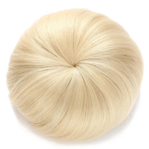 Miniatura 10 de Onedor Extensión de Cabello de Fibra Sintética Chignon Donut Moño Peluca (2# - Marrón Oscuro)