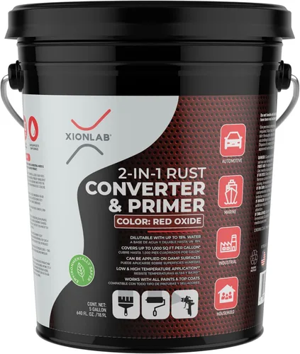 Convertidor de óxido 2 en 1 y imprimación para metal, pintura inhibidora de óxido negro para metal, reformador de óxido para automóviles, de grado