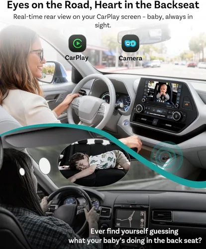Miniatura 2 de OTTOCAST Adaptador de coche para cuidado de cabina con cámara de auto para bebé, pantalla inalámbrica CarPlay en CarScreen 2026, monitor de bebé
