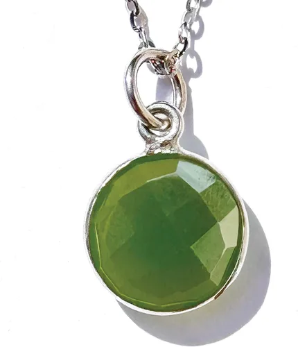 Miniatura 19 de Collar con colgante redondo, piedras preciosas naturales, labradorita, piedra lunar arcoíris, cristal, cuarzo rosa, amatista, citrino, plata de ley