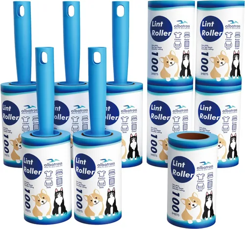 Miniatura 13 de Mini rodillos de pelusa extra pegajosos para viajes, 150 hojas de tamaño pequeño portátiles para eliminación de pelusa para mascotas y recogida