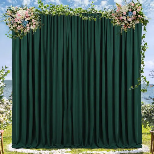 Miniatura 44 de Cortinas de Telón de Fondo Blanco de 2 Paneles 5 x 1,5 m de Poliéster, Telón de Fondo para Fotografía, Cortinas para Decoración de Fondo de Boda