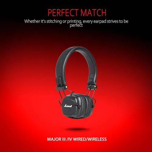 Miniatura 6 de Krone Kalpasmos Almohadillas de repuesto para auriculares Marshall Major III/IV, compatible con almohadillas Marshall Major 3/4, piel de cordero