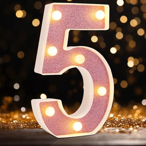 Miniatura 40 de Letras pequeñas de marquesina LED, letras iluminadas, letras LED de 8.58 pulgadas, letrero iluminado a pilas para mesa, fiesta, cumpleaños