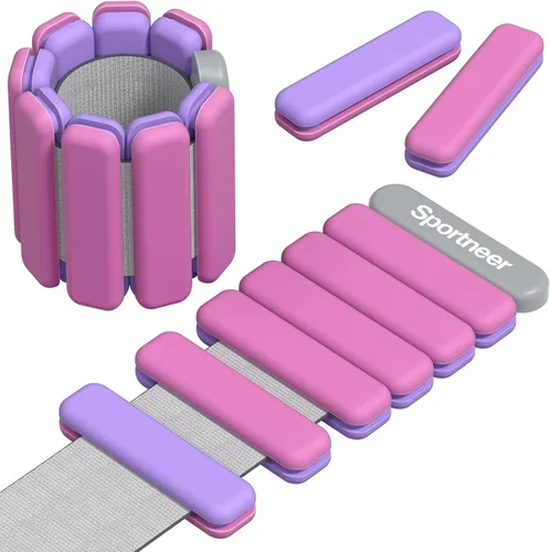 Miniatura 13 de Sportneer 2025 - Juego de pesas ajustables para muñeca y tobillo para mujeres y hombres - 1 par (1 lb/2 lb cada una) Juego de pulseras ajustables