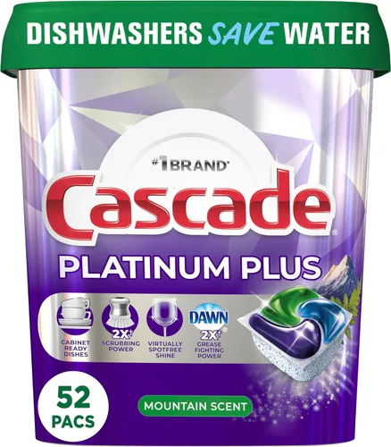 Miniatura 13 de Cascade Platinum ActionPacs Cápsulas de detergente para lavavajillas, fresco, 48