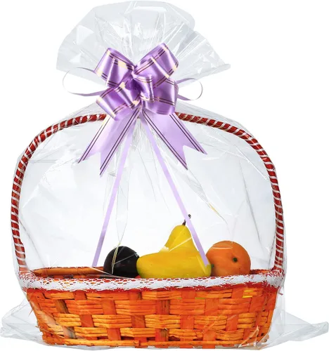 Miniatura 11 de Paquete de 100 bolsas de celofán grandes de 24 x 30 pulgadas, bolsas de regalo de celofán transparente, extra grandes de 2.3 mil, bolsas de celofán