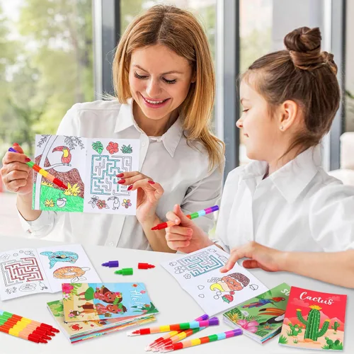 Miniatura 5 de BenLouis 24 piezas de libros para colorear mini de verano para niños, pequeños libros de actividades de fiesta de piscina y playa, suministros