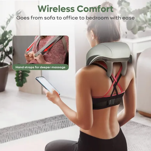 Miniatura 5 de adomii Masajeador inalámbrico de cuello y hombros con calor, masajeador Shiatsu de cuello y espalda, masajeador de espalda 4D para cuello, hombros