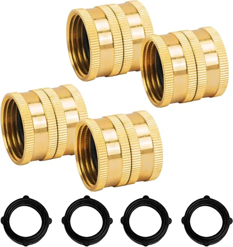 Miniatura 9 de Hourleey Adaptador de manguera de jardín, conectores de manguera de latón macizo de 3/4 pulgadas, adaptadores macho a macho, hembra a hembra