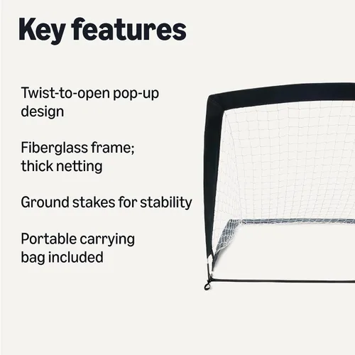 Miniatura 6 de Amazon Basics Red de portería de fútbol portátil desplegable para entrenamiento en el patio trasero