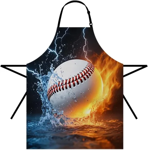 Miniatura 21 de Moslion Apron 31x27 Inch Kitchen Chef Waitress Cook Aprons Bib with Adjustable Neck for Women Men