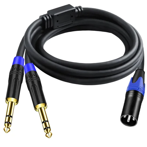 Miniatura 11 de Cable de micrófono doble de 0.250 in de 1/4 pulgadas a XLR, cable de conexión divisor en Y de audio macho de 0.250 in a XLR, cable adaptador