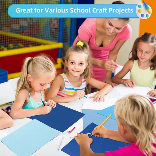 Miniatura 6 de MixTeach 240 hojas de papel de cartulina azul surtido 8.5 x 11" de grosor medio 180gsm/65lb papel kraft imprimible para álbumes de recortes