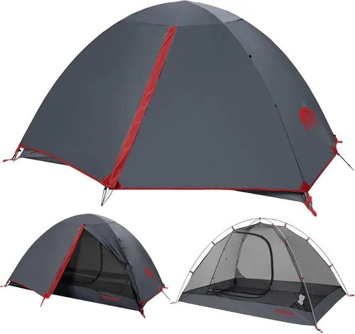 Miniatura 14 de Tienda de campaña para mochilero de 1/2 persona para camping, tienda de campaña ultraligera e impermeable, tienda de campaña compacta fácil