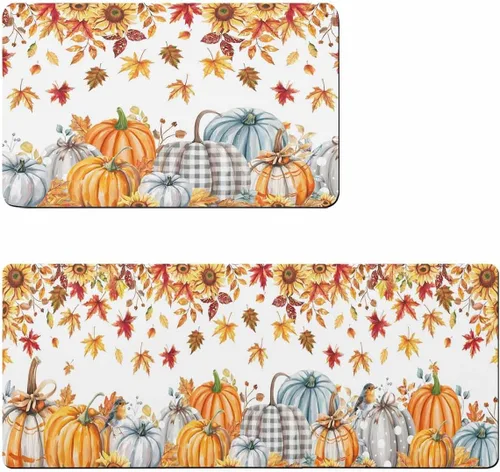 Tapete de baño de otoño para bañera, antideslizante, de secado rápido y absorbente, de tierra de diatomeas, para fregadero de cocina, lavable,