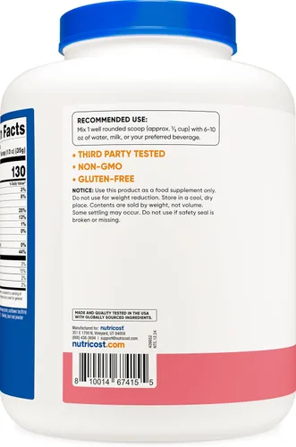Miniatura 4 de Nutricost Concentrado de proteína de suero (batido de fresa) 5 libras - Sin gluten y sin OMG