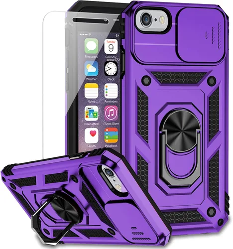 Miniatura 14 de Funda para iPhone SE (3ª y 2ª generación 2022/2020) y iPhone 8/7/6 con cubierta para lente de cámara, protector de pantalla HD, protección contra