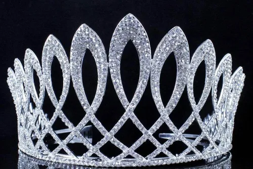 Miniatura 4 de Exquisita Tiara de diamantes de imitación de cristal austríaco transparente con peines laterales de pelo Corona de baile de graduación princesa