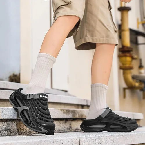 Miniatura 6 de ASHALI Zuecos unisex para jardín y playa con soporte de arco, zapatos impermeables para hombres y mujeres, sandalias ligeras y cómodas
