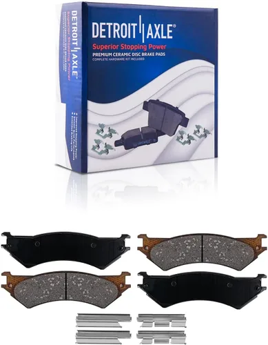 Miniatura 4 de Detroit Axle – Par de 2 rotores de freno traseros con almohadillas de cerámica con limpiador de frenos y accesorios y líquido para Ford E-250 03-07