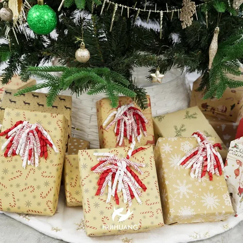 Miniatura 3 de HUIHUANG Lazo de regalo de Navidad para regalos, lazos rizados para envolver regalos, bastón de caramelo, lazos de Navidad rojos y blancos