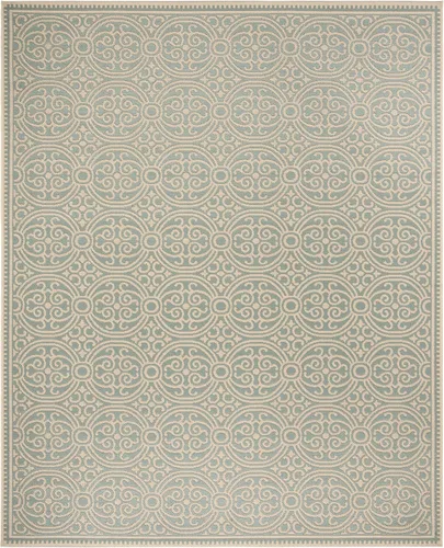 Miniatura 22 de SAFAVIEH Alfombra lavable para exteriores Linden Collection - 4 x 6 pies, aguamarina y crema, no desprende pelusa y fácil de limpiar, ideal