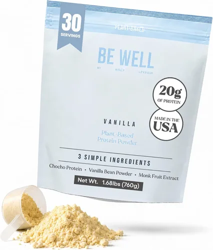 Miniatura 11 de Be Well By Kelly - Proteína en polvo a base de plantas de chocolate, vegana 0.74 oz de proteína 9G de fibra 1 NetCarb (3 ingredientes, 20 porciones)